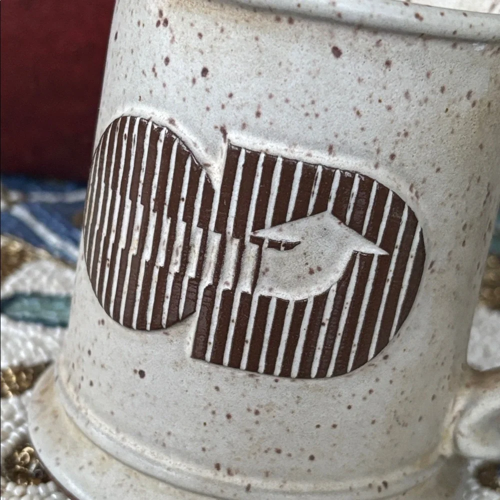 Onion River Pottery Speckled Ceramic Coffee Mug SONY Embossed Rustic Stoneware